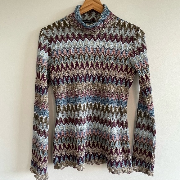 Boston Proper Vintage Women's Long Sleeve Turtleneck Multi Size Small - Picture 1 of 11